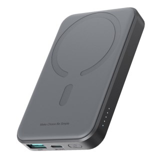 Powerbank indukcyjny 5000mAh USB-A USB-C 20W z kablem USB-C - czarny JOYROOM