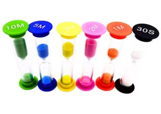 Zestaw Klepsydr 6 Sztuk 30s 1/2/3/5/10 Minut Kolorowe LEAN