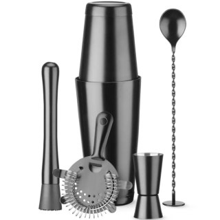 Zestaw barmański w tubie shaker jigger sitko muddler łyżka - czarny Bar Up