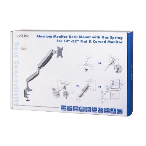 Uchwyt na monitor 13-27 cali max 9kg. LogiLink