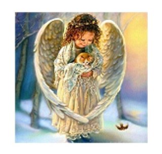 Diamentowa mozaika - Aniołek z kotkiem Norimpex