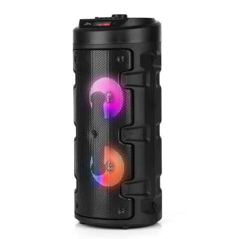 Głośnik PARTYBOX KEG BT MT3165 V2.0 Karaoke/Bluetooth 5.0+EDR/FM/MP3/MicroSD/USB/Equalizer/AUX/Jack 6.3/Pilot/Pasek/USB-C/LED/RM Media-Tech