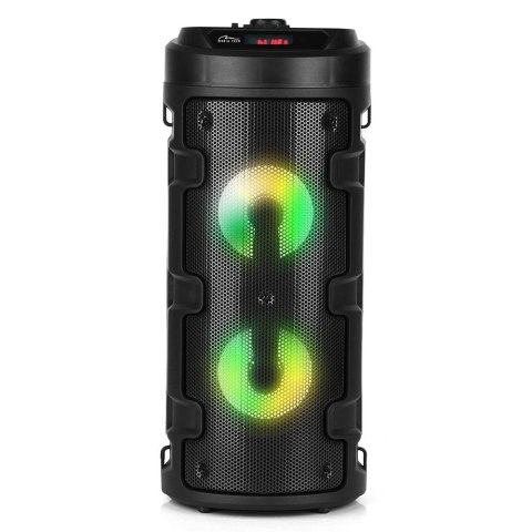 Głośnik PARTYBOX KEG BT MT3165 V2.0 Karaoke/Bluetooth 5.0+EDR/FM/MP3/MicroSD/USB/Equalizer/AUX/Jack 6.3/Pilot/Pasek/USB-C/LED/RM Media-Tech