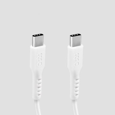 Kabel przewód USB-C PD 25W 1 m - biały SBS