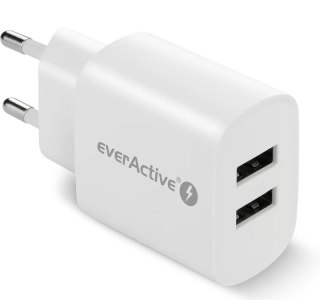 Ładowarka sieciowa 2X USB 2,4A 12W Biała EverActive