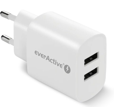 Ładowarka sieciowa 2X USB 2,4A 12W Biała EverActive
