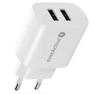Ładowarka sieciowa 2X USB 2,4A 12W Biała EverActive