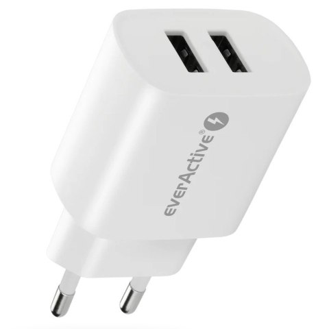 Ładowarka sieciowa 2X USB 2,4A 12W Biała EverActive