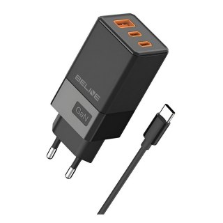 Ładowarka sieciowa 65W GaN 2xUSB-C + USB-A +Kabel USB-C Czarna Beline
