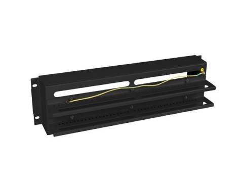 Panel dystrybucji napięć 3U 19 cali z szyną DIN ts-35 czarny Lanberg