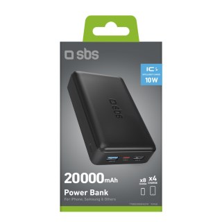 Powerbank 20000 mAh USB-A USB-C - czarny SBS