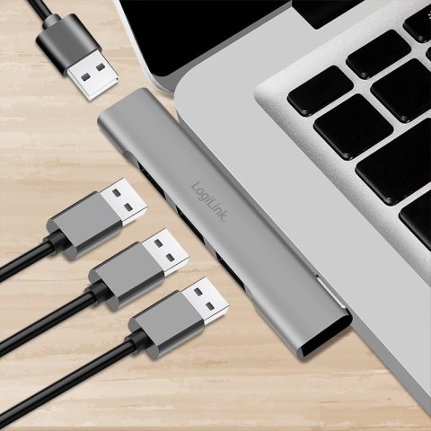 Smukły HUB USB-A do 1x USB-A 3.0 3xUSB-A 2.0 LogiLink