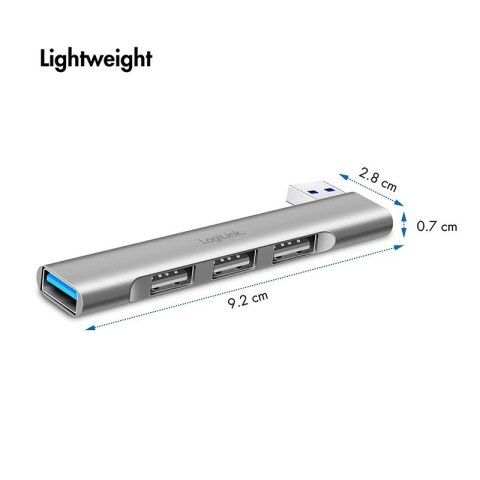 Smukły HUB USB-A do 1x USB-A 3.0 3xUSB-A 2.0 LogiLink