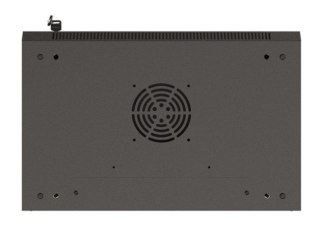 Szafa instalacyjna rack wisząca 19" 4U 540x350 czarna drzwi przeszklone ( flat pack) Lanberg