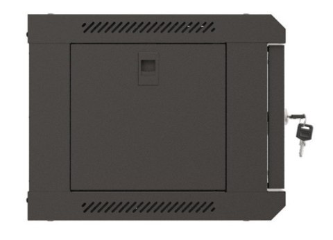 Szafa instalacyjna rack wisząca 19" 4U 540x350 czarna drzwi przeszklone ( flat pack) Lanberg