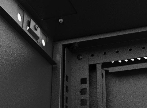 Szafa instalacyjna rack wisząca 19" 4U 540x350 czarna drzwi przeszklone ( flat pack) Lanberg