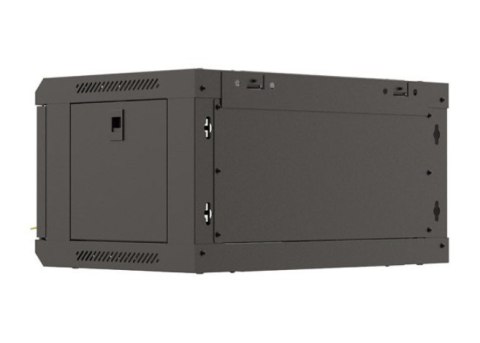 Szafa instalacyjna rack wisząca 19" 4U 540x350 czarna drzwi przeszklone ( flat pack) Lanberg