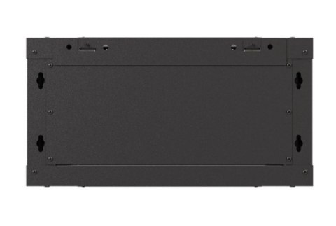 Szafa instalacyjna rack wisząca 19" 4U 540x350 czarna drzwi przeszklone ( flat pack) Lanberg