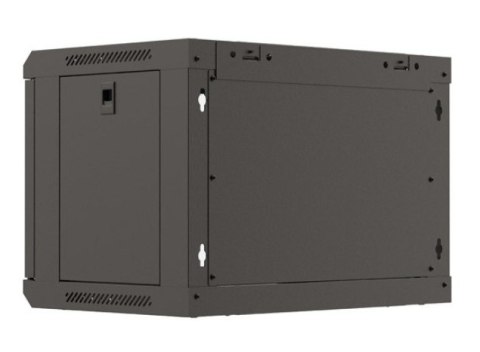 Szafa instalacyjna rack wisząca 19" 6U 540x350 czarna drzwi przeszklone ( flat pack) Lanberg