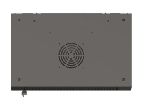 Szafa instalacyjna rack wisząca 19" 6U 540x350 czarna drzwi przeszklone ( flat pack) Lanberg