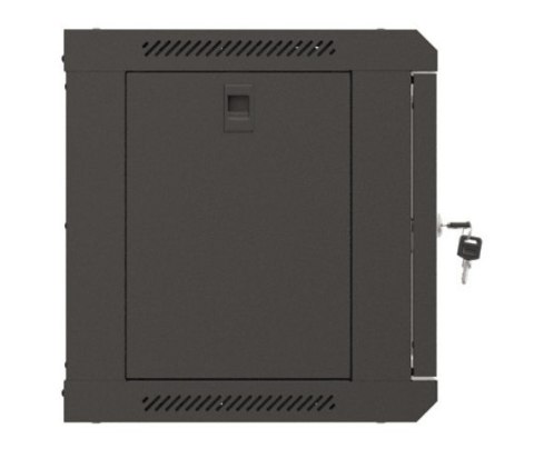 Szafa instalacyjna rack wisząca 19" 6U 540x350 czarna drzwi przeszklone ( flat pack) Lanberg