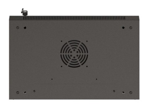 Szafa instalacyjna rack wisząca 19" 6U 540x350 czarna drzwi przeszklone ( flat pack) Lanberg