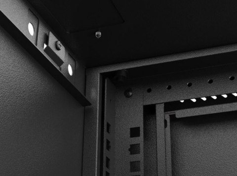 Szafa instalacyjna rack wisząca 19" 6U 540x350 czarna drzwi przeszklone ( flat pack) Lanberg