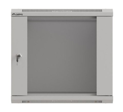 Szafa instalacyjna rack wisząca 19" 9U 540x350 szara drzwi przeszklone ( flat pack) Lanberg