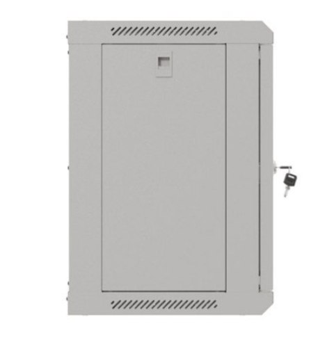 Szafa instalacyjna rack wisząca 19" 9U 540x350 szara drzwi przeszklone ( flat pack) Lanberg