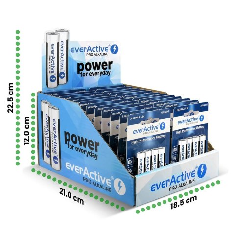 Baterie LR03/AAA pro alkaline display handlowy 96 szt. EverActive