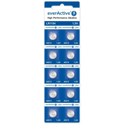 Baterie alkaliczne mini AG13/G13/LR1154/LR44 blister 10 szt. EverActive