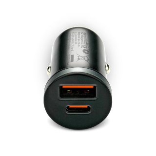 Ładowarka samochodowa CC-30Q QC3.0 35W 1X USB + 1X USB-C PD czarna EverActive