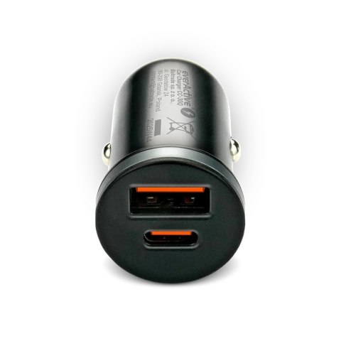 Ładowarka samochodowa CC-30Q QC3.0 35W 1X USB + 1X USB-C PD czarna EverActive