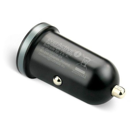 Ładowarka samochodowa CC-30Q QC3.0 35W 1X USB + 1X USB-C PD czarna EverActive