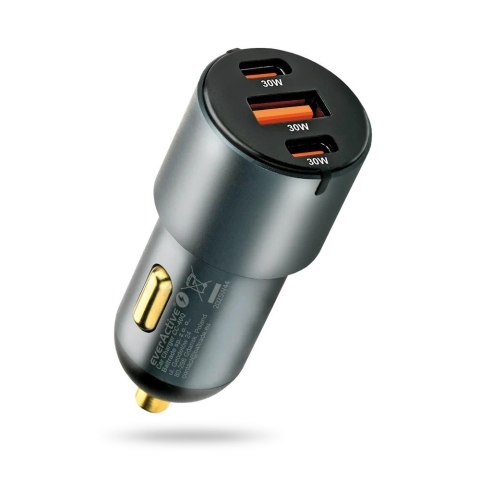Ładowarka samochodowa CC-40Q QC3.0 60W 1X USB 2X USB-C PD czarna EverActive