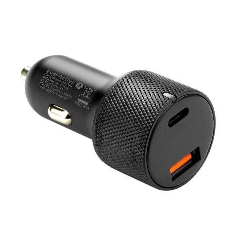 Ładowarka samochodowa CC-50Q QC3.0 75W 1X USB + 1X USB-C PD czarna EverActive