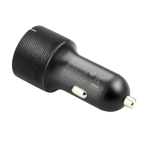 Ładowarka samochodowa CC-50Q QC3.0 75W 1X USB + 1X USB-C PD czarna EverActive