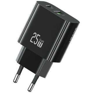 Ładowarka sieciowa 25W 1xUSB-C 1xUSB-A Fast Charging Czarna USAMS