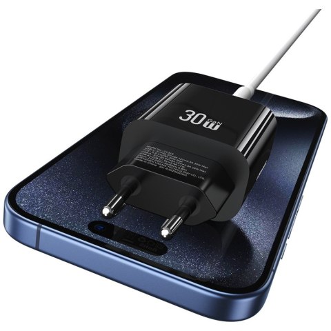 Ładowarka sieciowa 30W 1xUSB-C 1xUSB-A Fast czarging Czarna USAMS