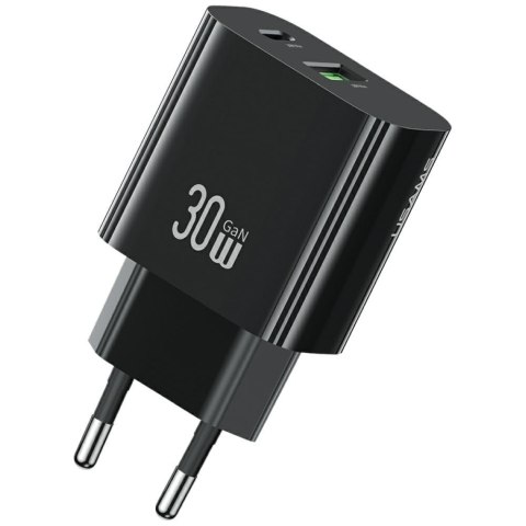 Ładowarka sieciowa 30W 1xUSB-C 1xUSB-A Fast czarging Czarna USAMS