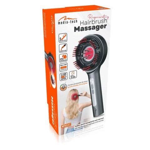 Masująca szczotka do włosów i skóry głowy REGENERATING HAIRBRUSH MASSAGER MT6537 Media-Tech