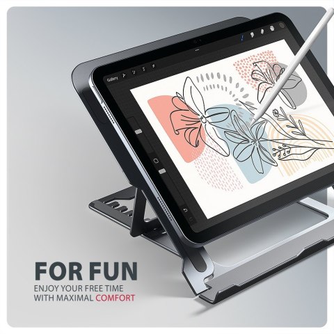 STND-LAG Podstawa do laptopów aluminiowa 10-17,3 cala 8 regulowanych pozycji, Szara AXAGON