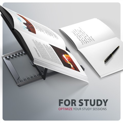 STND-LAG Podstawa do laptopów aluminiowa 10-17,3 cala 8 regulowanych pozycji, Szara AXAGON