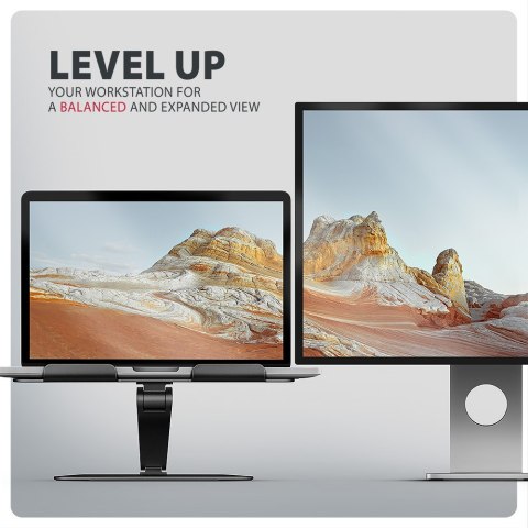 STND-LQB Podstawka do laptopów aluminiowa 10-17,3 cala regulowane kąty nachylenia, Czarna AXAGON