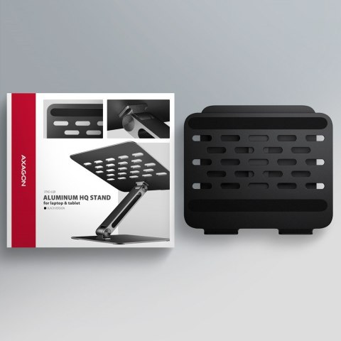 STND-LQB Podstawka do laptopów aluminiowa 10-17,3 cala regulowane kąty nachylenia, Czarna AXAGON