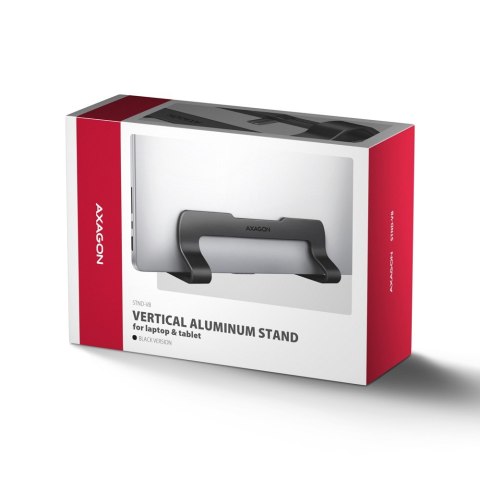 STND-VB Podstawa do laptopów aluminiowa 10-17,3 cala pionowa, Czarna AXAGON