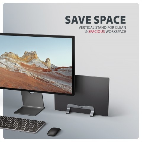 STND-VG Podstawa do laptopów aluminiowa 10-17,3 cala pionowa, Szara AXAGON