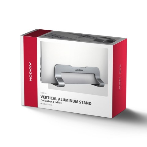 STND-VG Podstawa do laptopów aluminiowa 10-17,3 cala pionowa, Szara AXAGON