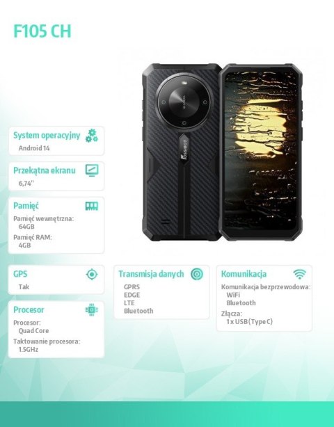 Smartfon F105 black Ch Fossibot