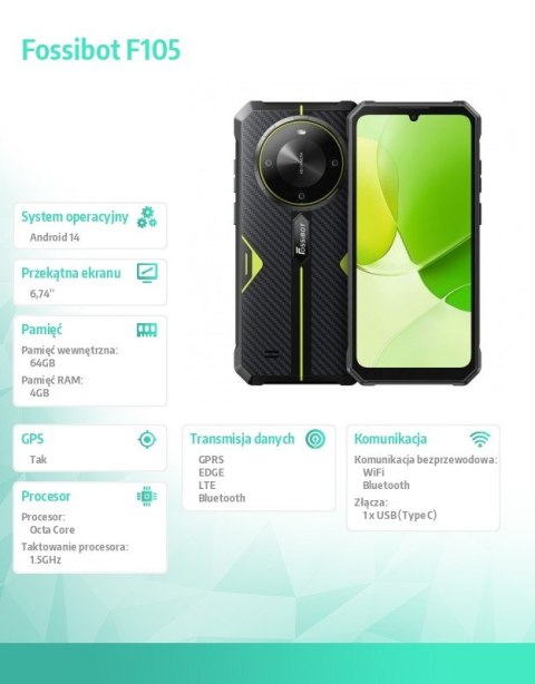 Smartfon F105 green Fossibot